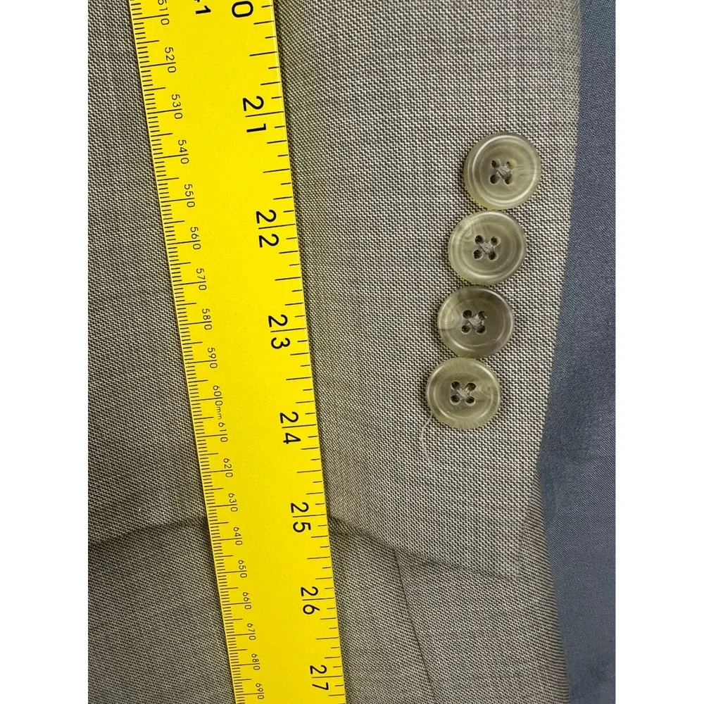 Pronto Uomo Suit Mens 48R 43W Tan 100% Wool 2-Piece Blazer Pants Fair Condition